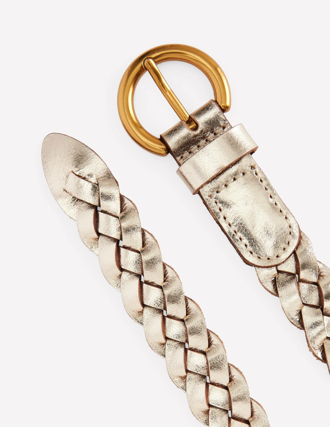 Boden Women Skinny Plaited Belt-Gold