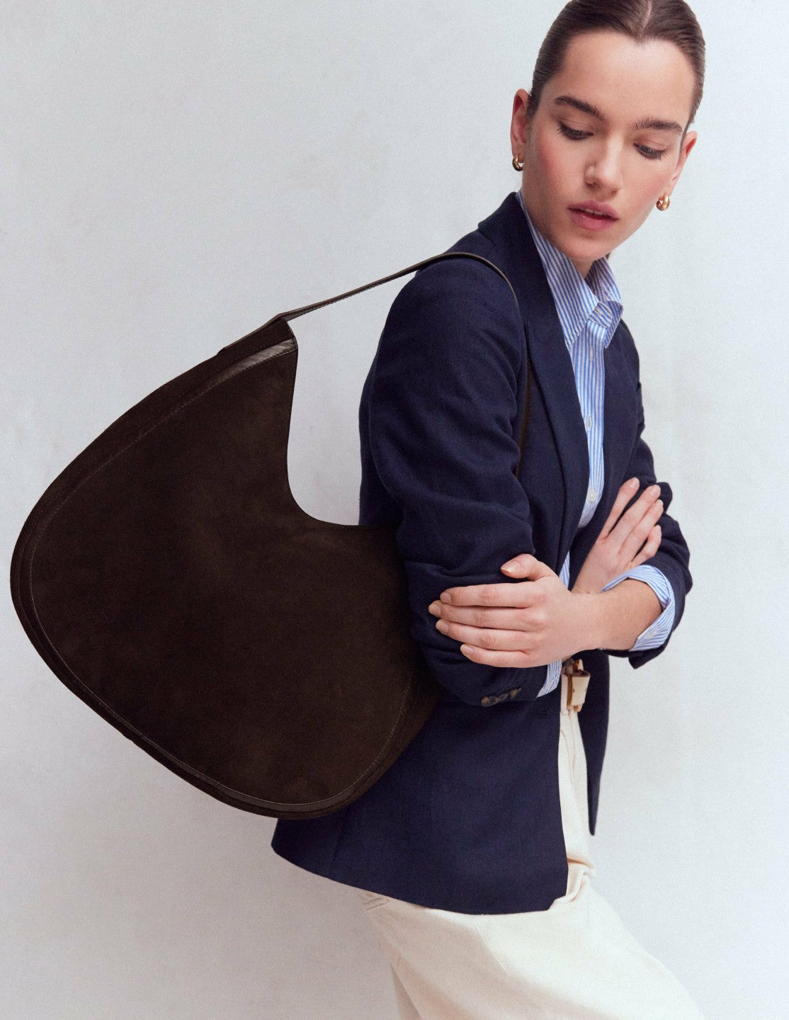 Boden Women Suede Hobo Bag-Bitter Chocolate