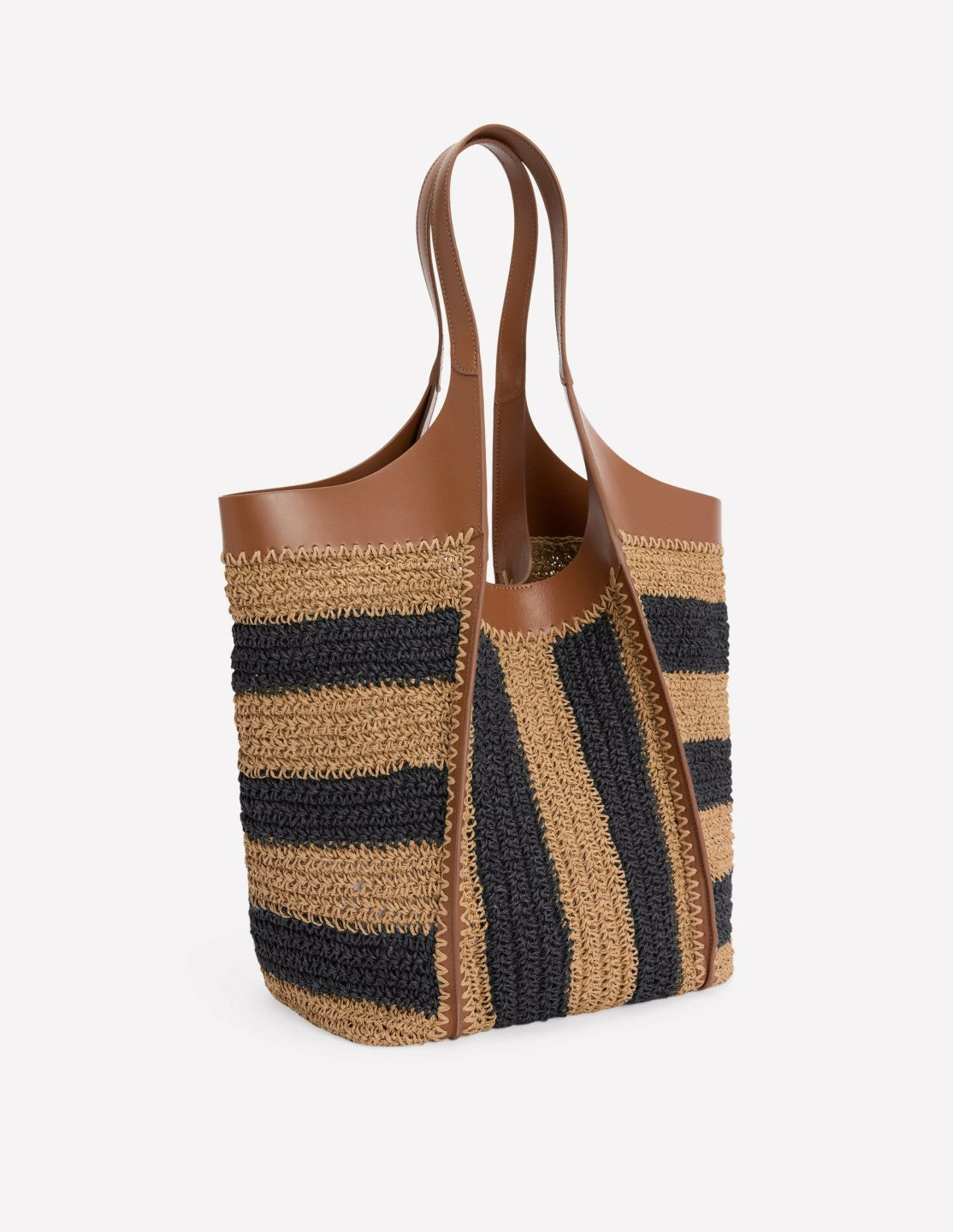 Boden Women Straw Tote-Navy/Natural Stripe
