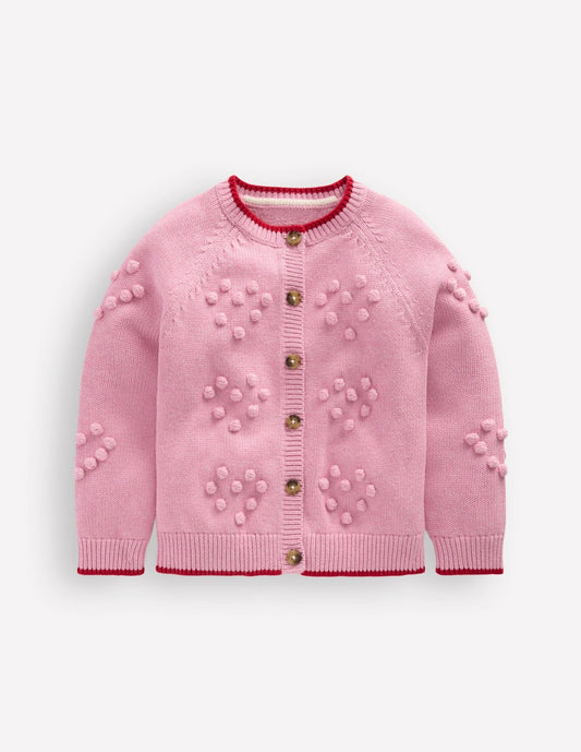 Boden Girls Pretty Bobble Cardigan-Formica Pink