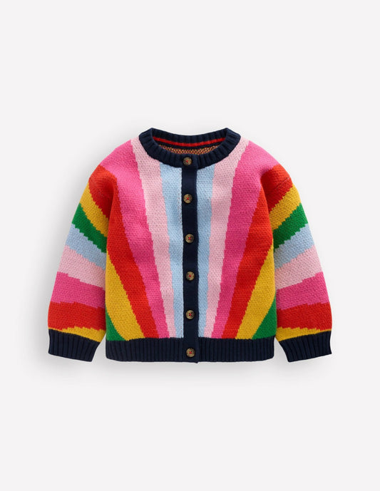 Boden Girls Rainbow Cardigan-Multi Rainbow