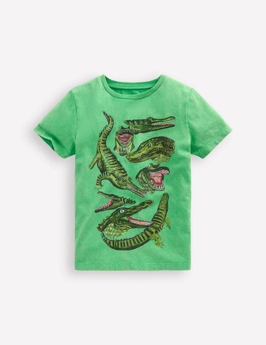 Boden Boys Educational T-shirt-Aloe Green Crocs
