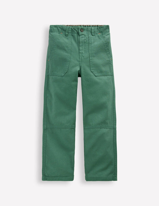 Boden Boys Canvas Carpenter Trousers-Blue spruce
