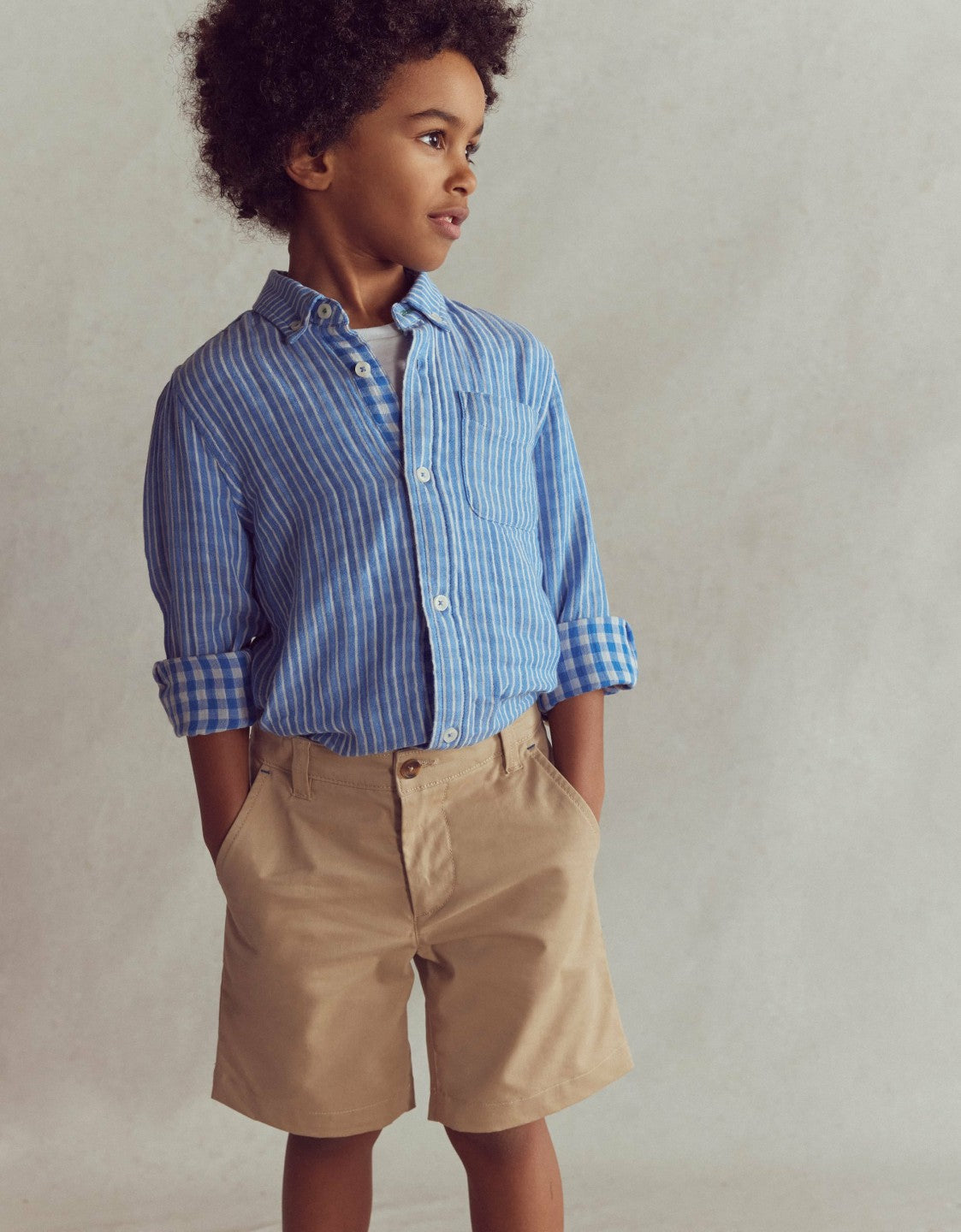 Boden Boys Classic Chino Shorts-Classic Tan