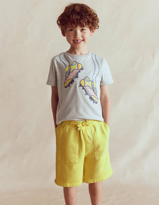 Boden Boys Garment Dye Sweatshorts-Sherbet Lime Yellow