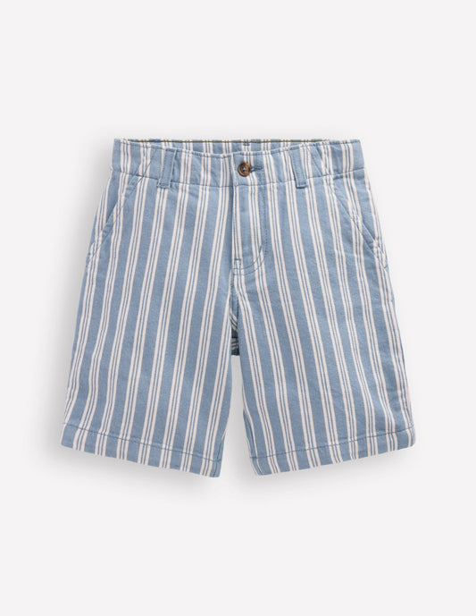 Boden Boys Smart Shorts-Light Blue Stripe