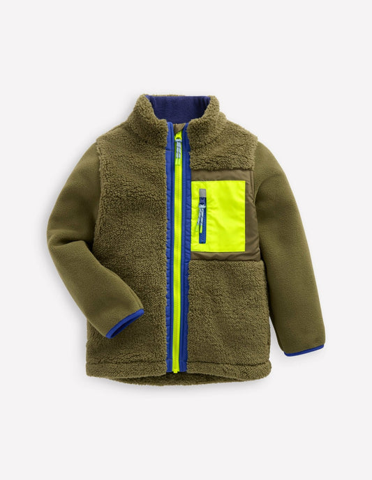Boden Boys Cosy Windproof Fleece-Winter Moss