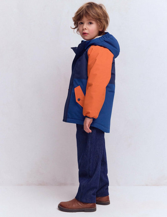 Boden Boys Boys Borg Lined Anorak-Orange Colour Block