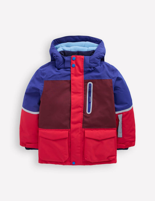 Boden Boys|Baby All-weather Waterproof Coat-Red Chevron Colourclock