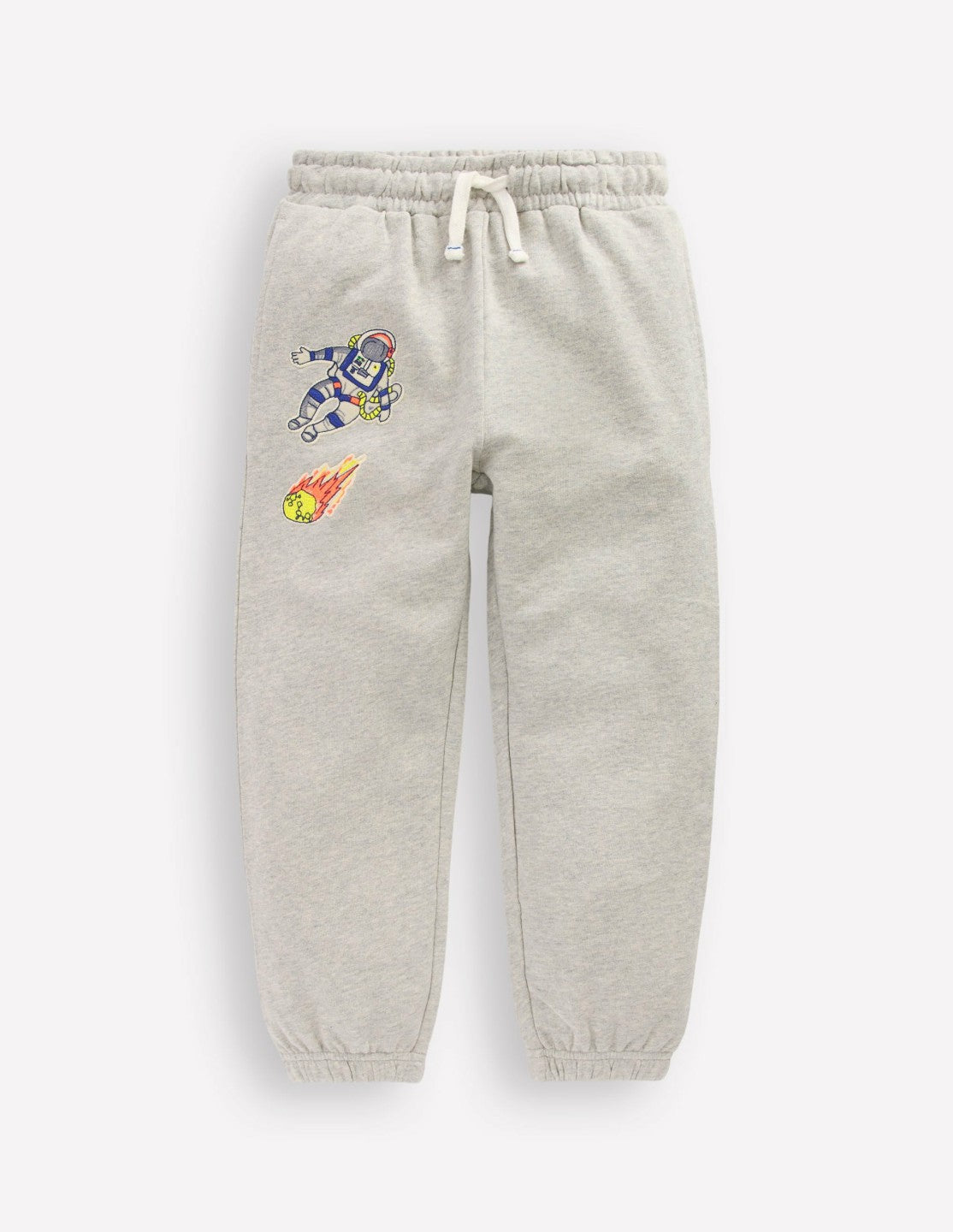 Boden Boys Badge Sweatpants-Grey Space