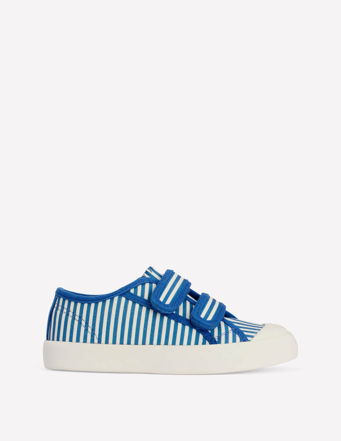 Boden Boys Canvas Sneakers-Blue Ticking Stripe