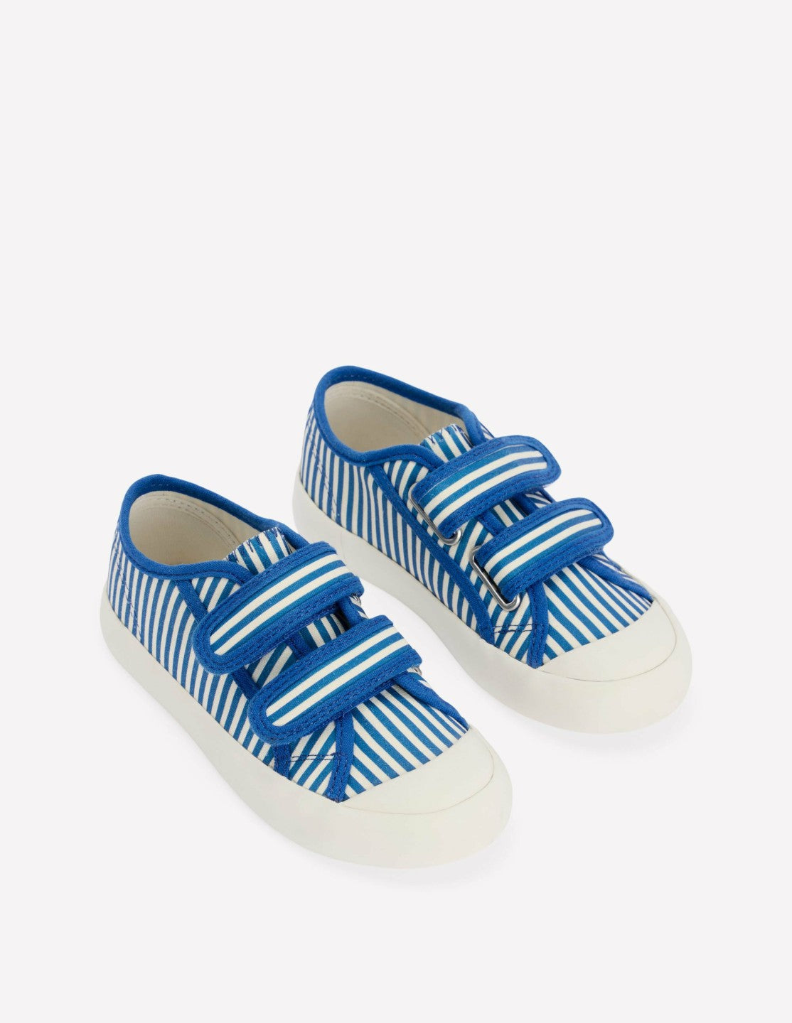 Boden Boys Canvas Sneakers-Blue Ticking Stripe
