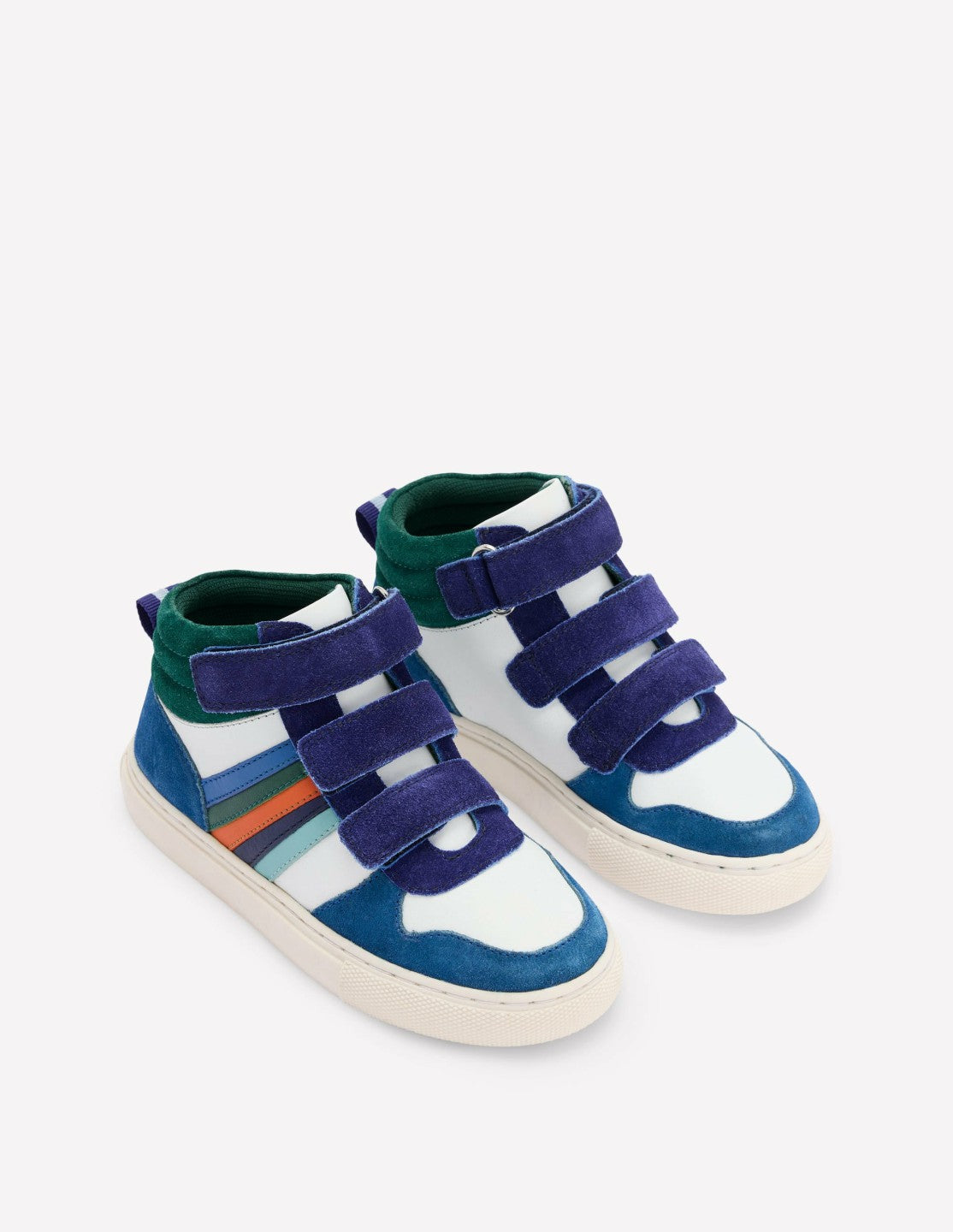 Boden Boys Leather High Tops-Multi Stripe