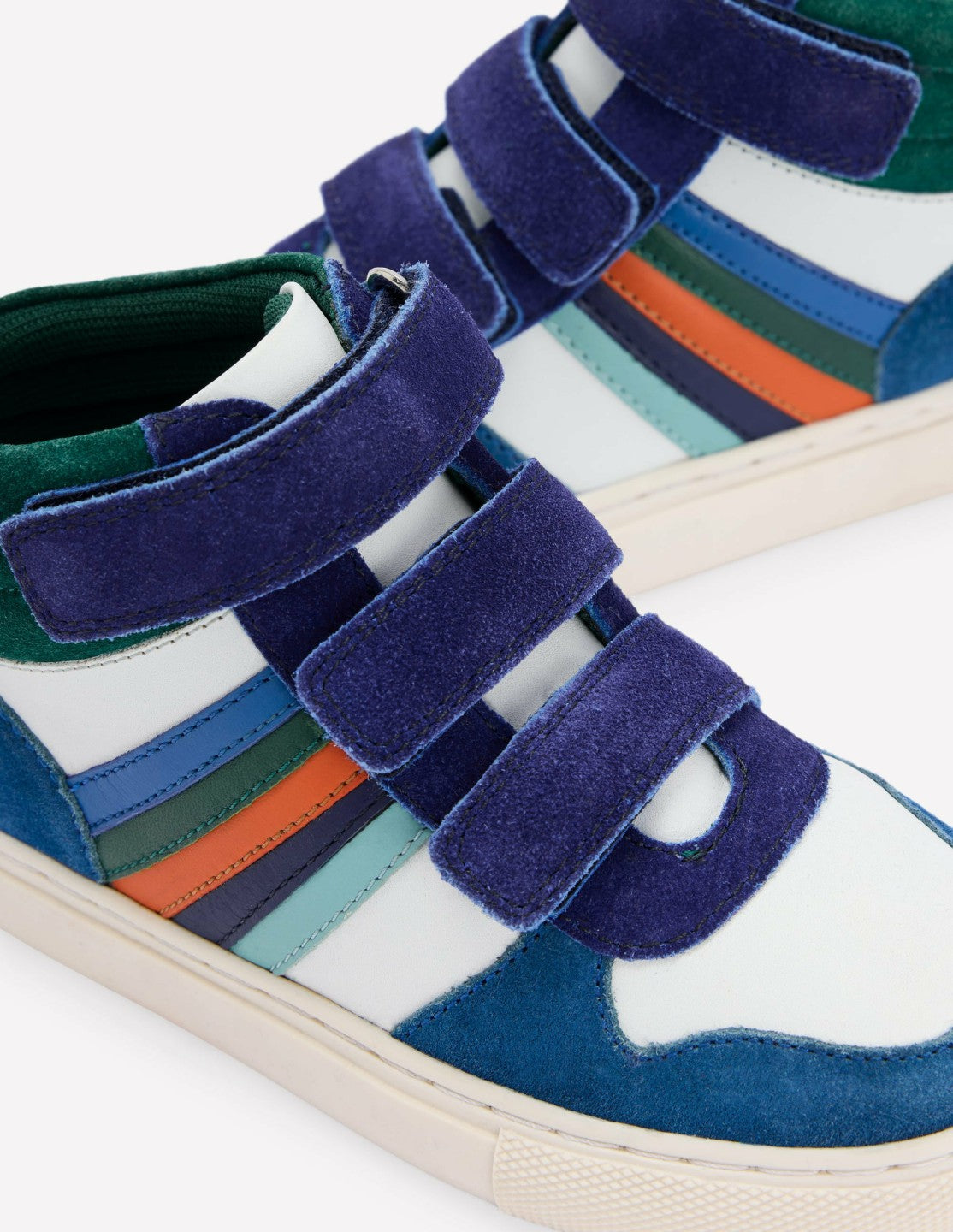 Boden Boys Leather High Tops-Multi Stripe