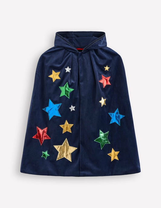 Boden Boys Wizard Cape-Rainbow Metallic Stars