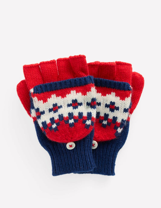 Boden Boys Fair Isle Mittens-College Navy Fair Isle