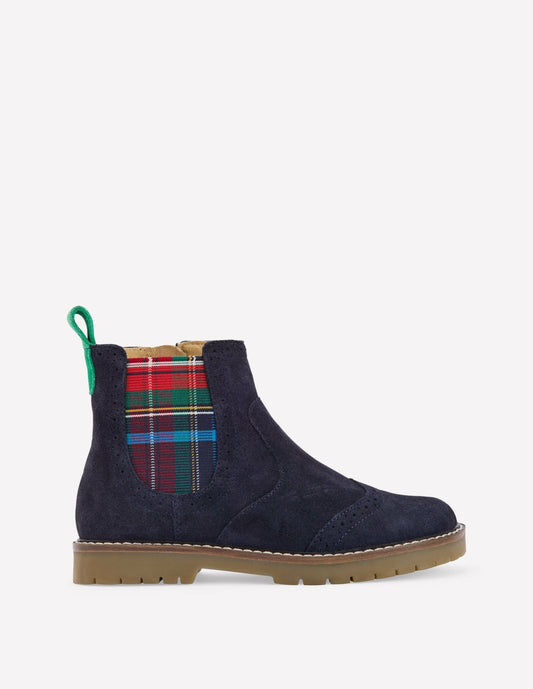 Boden Boys Suede Chelsea Boots-College Navy Suede