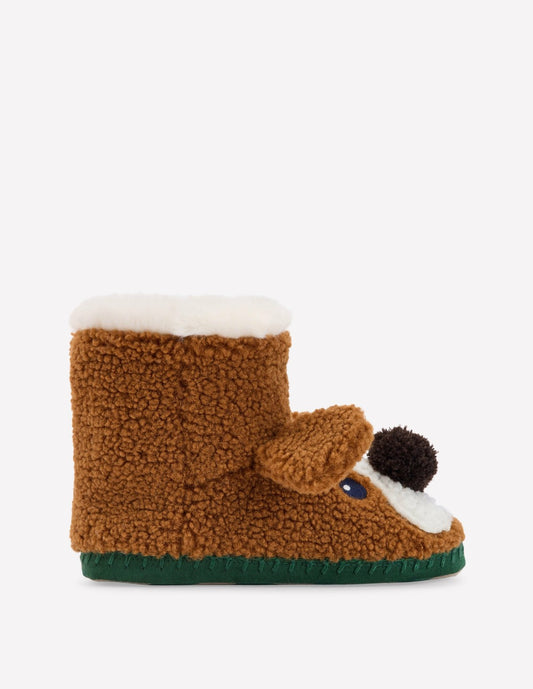 Boden Boys|Girls Novelty Slipper Boots-Dog