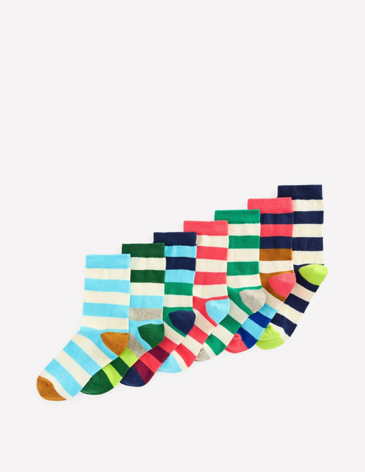 Boden Boys Socks 7 Pack-Hotchpotch Stripe