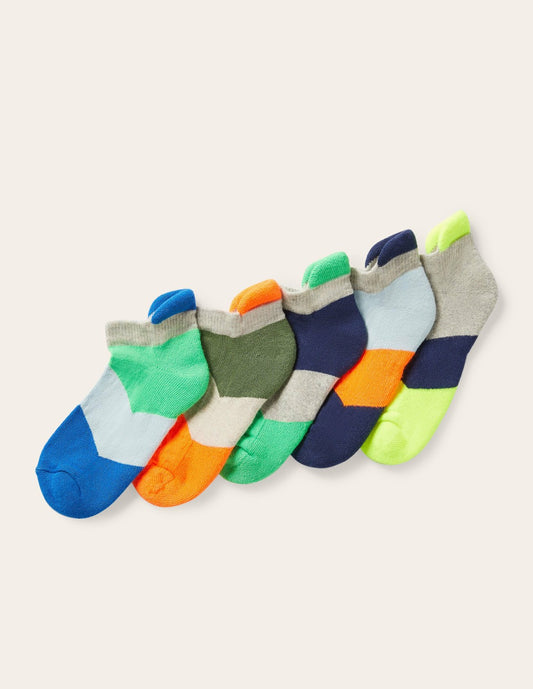 Boden Boys Ankle Socks 5 Pack-Multi Chevron