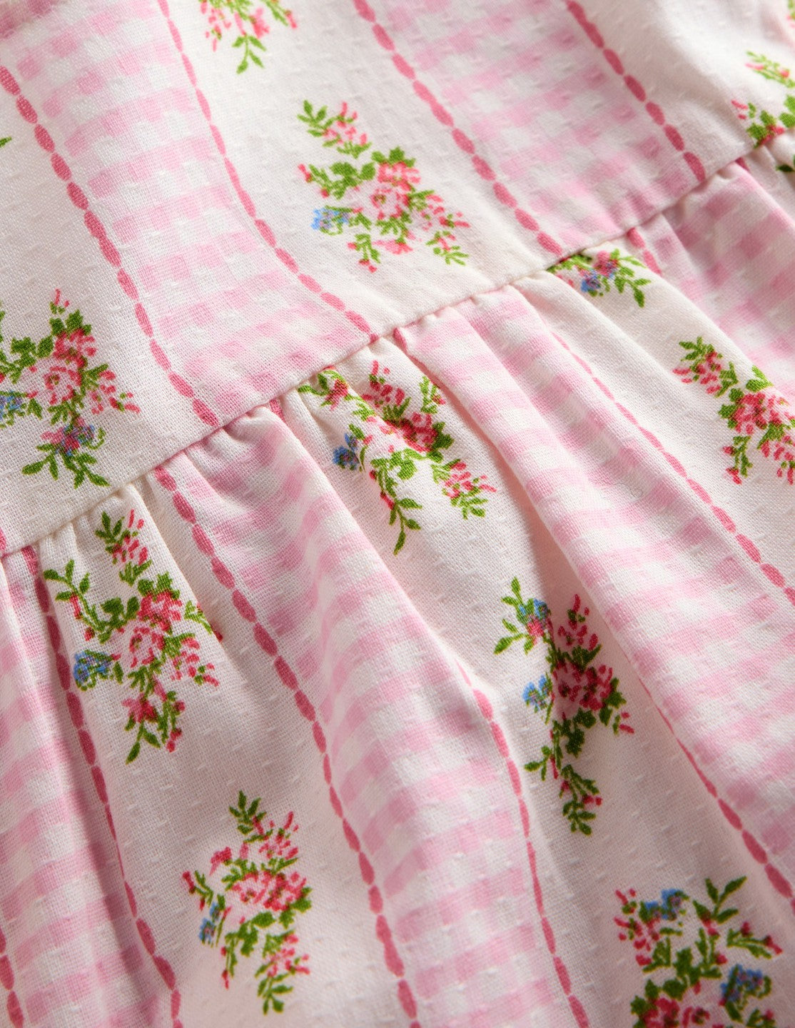 Boden Baby Woven Bloomers Play Set-Pink Gingham Floral