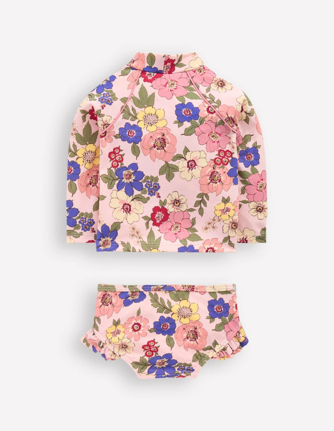 Boden Baby Logo Rash Vest Set-Pink Multi Floral