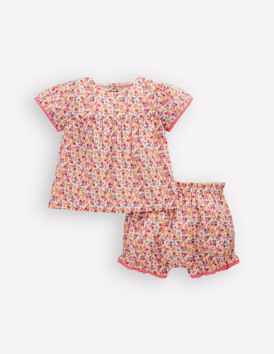 Boden Baby Woven Bloomers Play Set-Pink Ditsy Floral