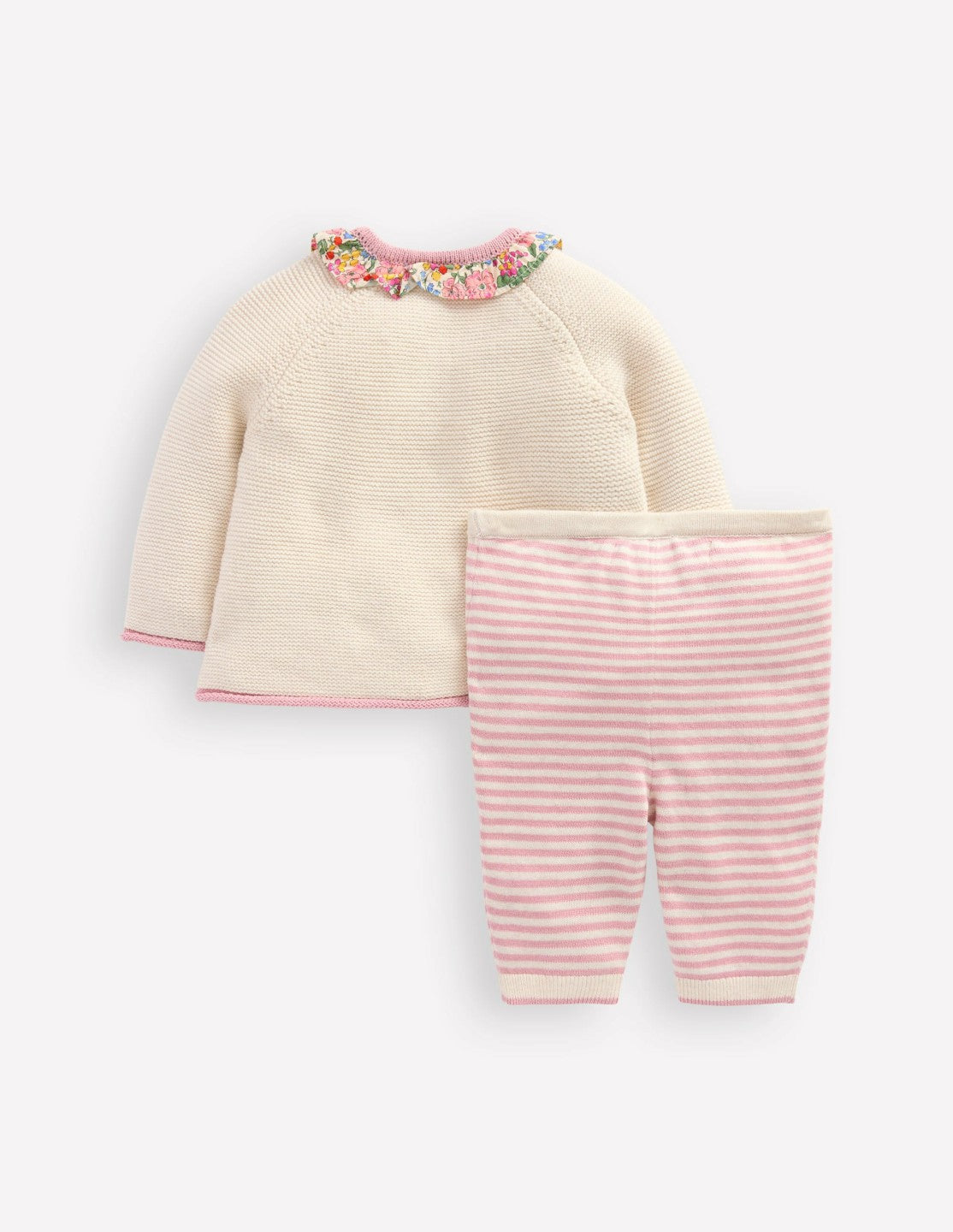 Boden Baby Pretty Knitted Play Set-Ecru Marl Hearts