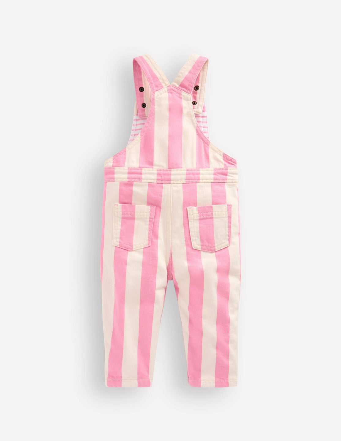 Boden Baby Woven Dungaree-Pink Stripe