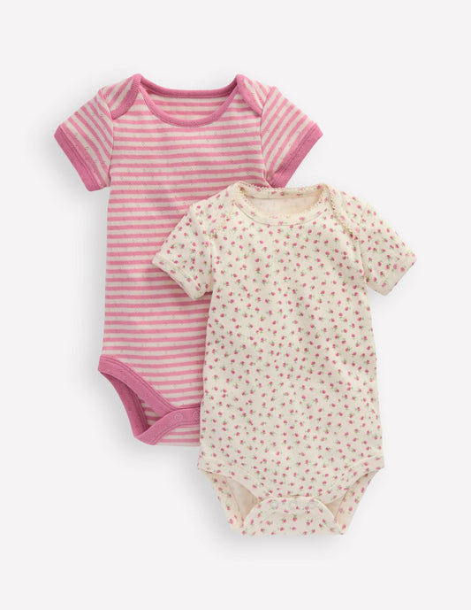 Boden Baby 2-pack Pointelle Bodies-Ditsy Rose