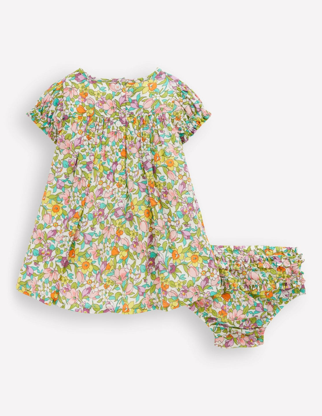 Boden Baby Gathered Woven Dress-Multi Florabunda