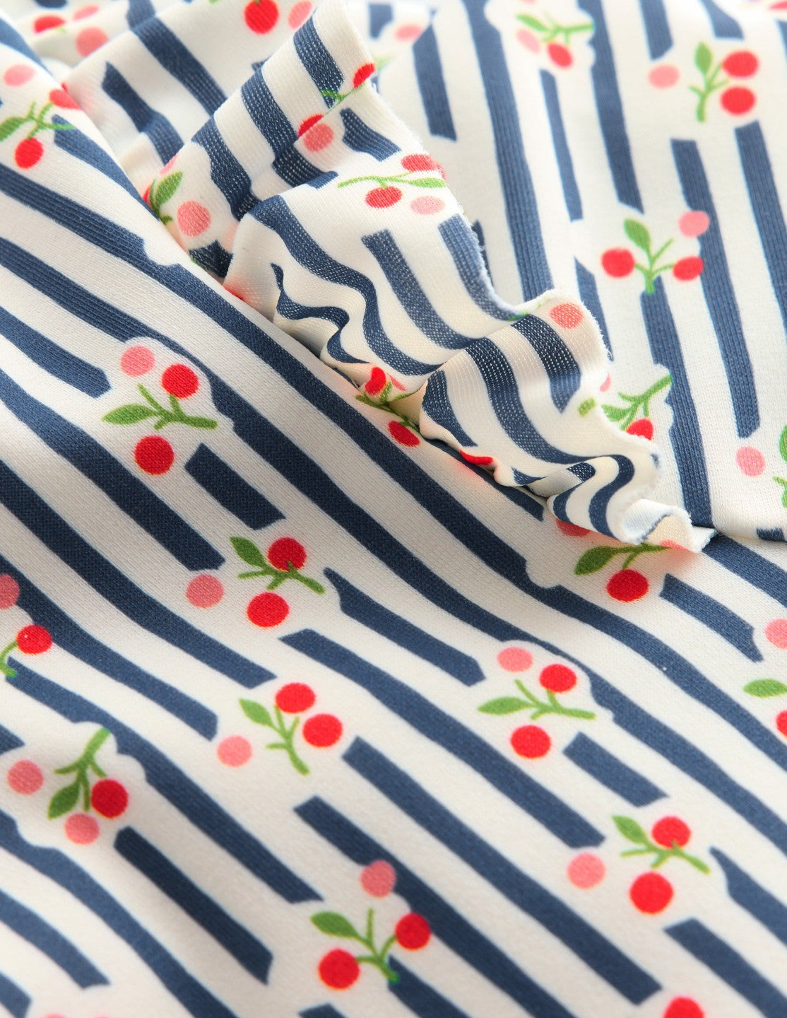 Boden Baby Girls Sun Safe Surfsuit-Stripe Cherries