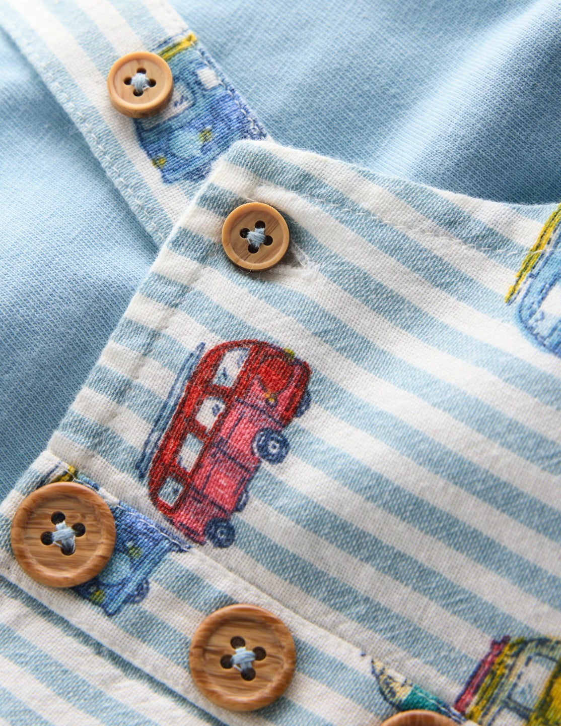 Boden Baby Short Woven Overalls Set-Silver Lake Blue Camper Vans