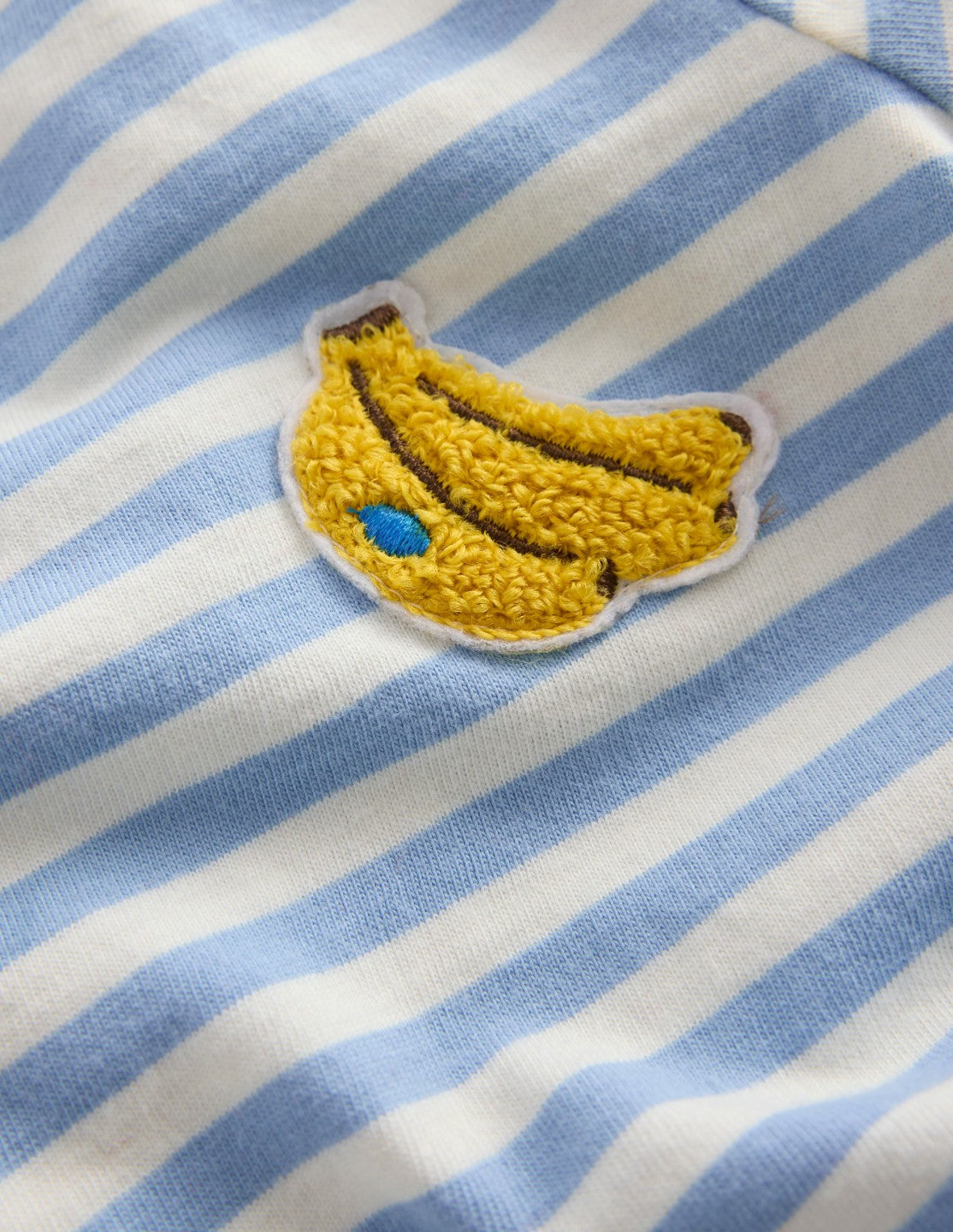 Boden Baby Logo Jersey Woven Play Set-Ivory and Blue Stripe Bananas