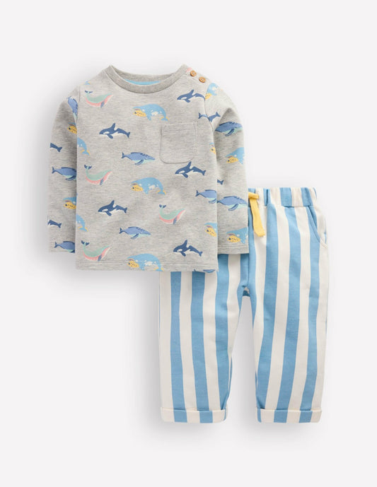 Boden Baby Striped Sweat Play Set-Blue Stripe Whales