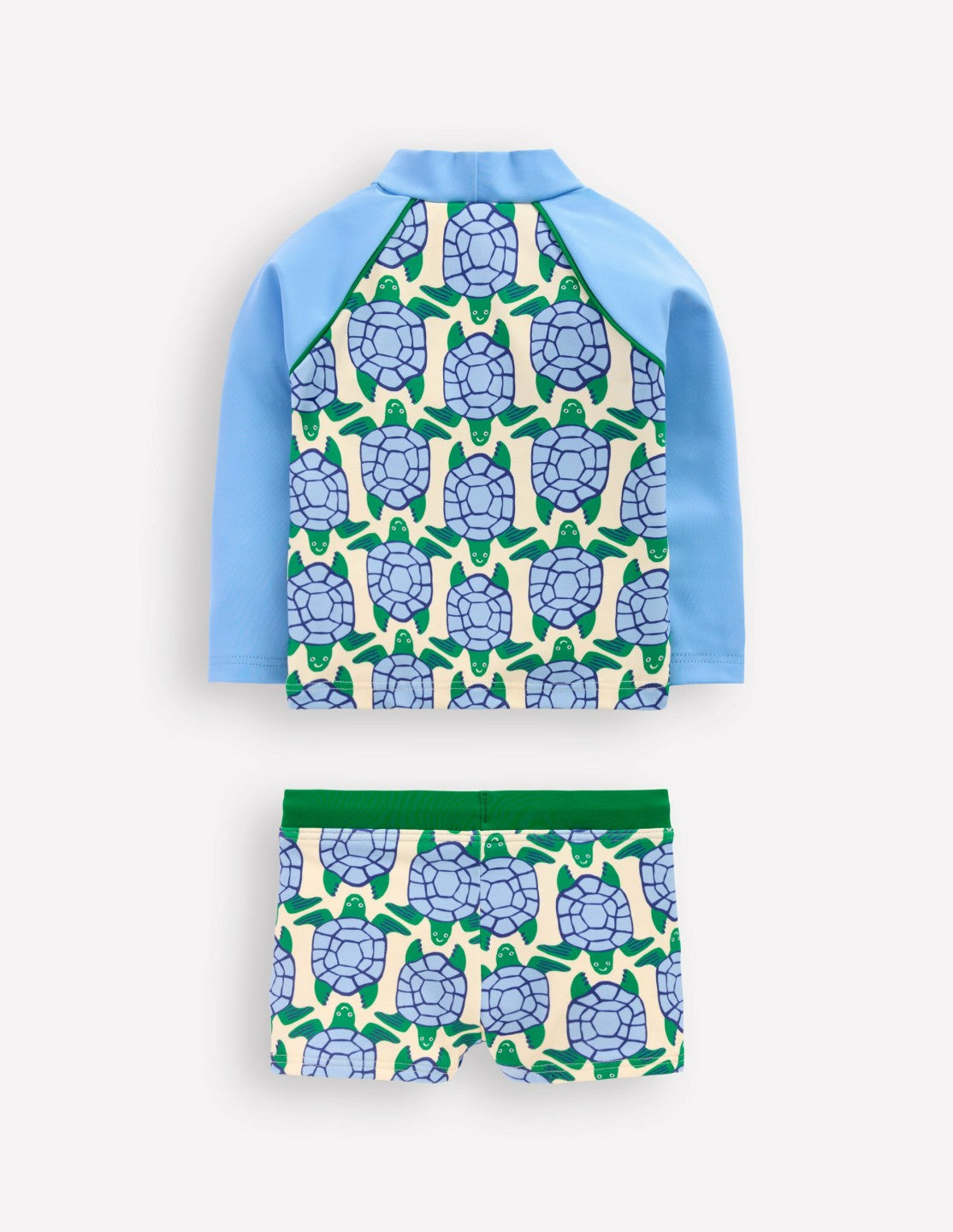 Boden Baby Rash Vest Set-Blue Geo Turtles