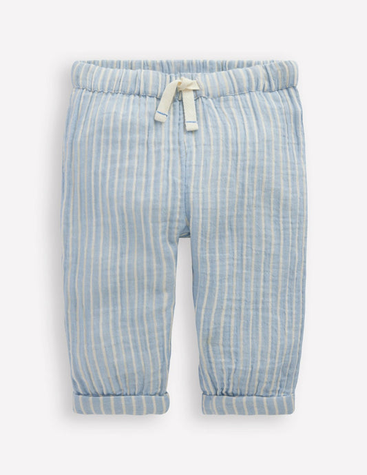Boden Baby Double Cloth Pants-Light Blue Stripe