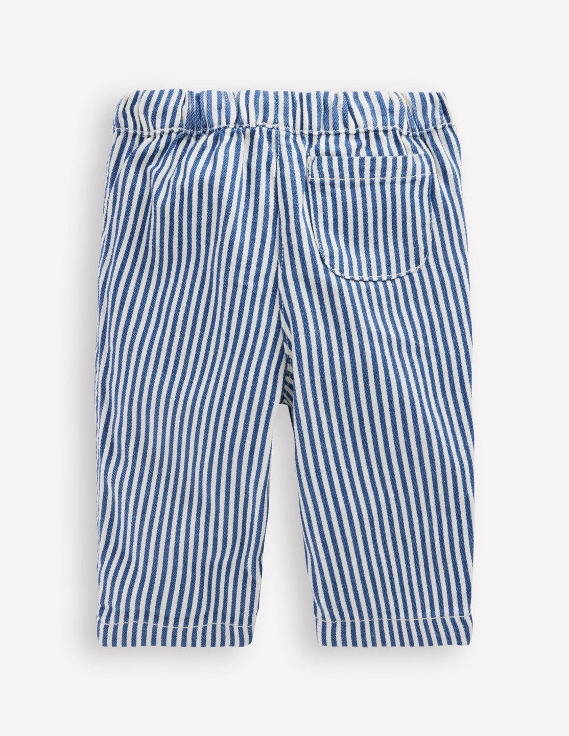 Boden Baby Cotton Pull-on Pants-Blue and Ivory Stripe