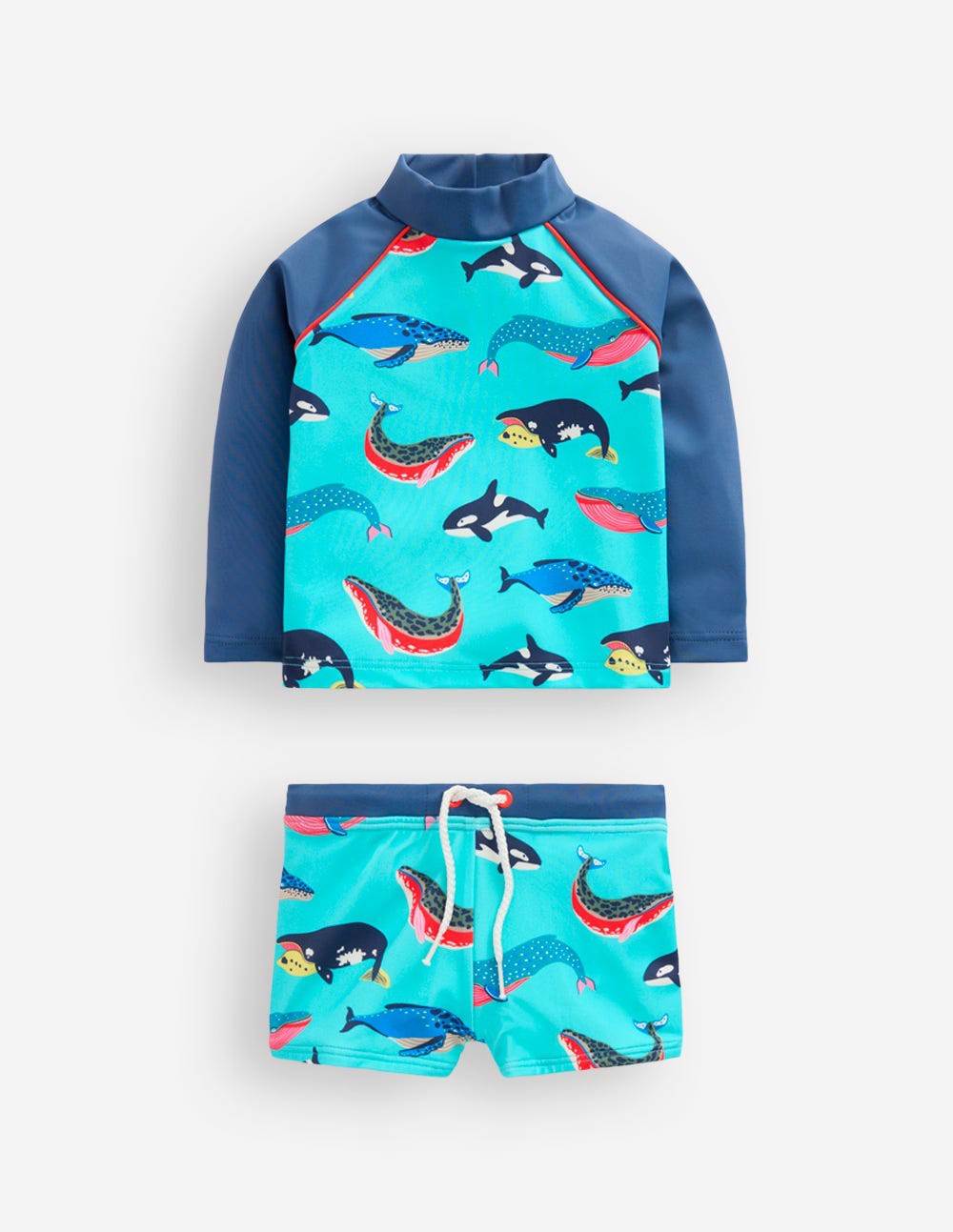 Boden Baby Rash Vest Set-Blue Whales