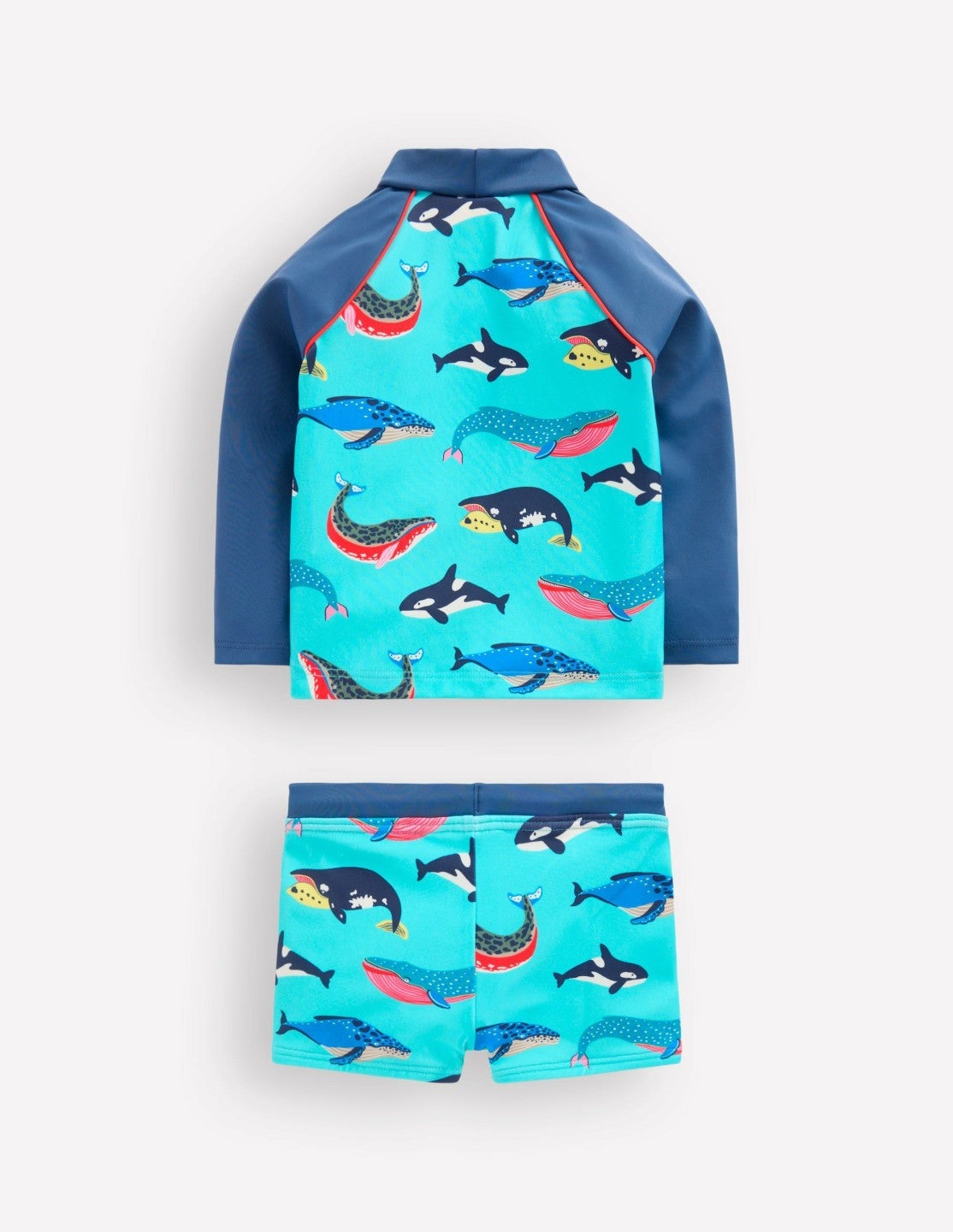 Boden Baby Rash Vest Set-Blue Whales