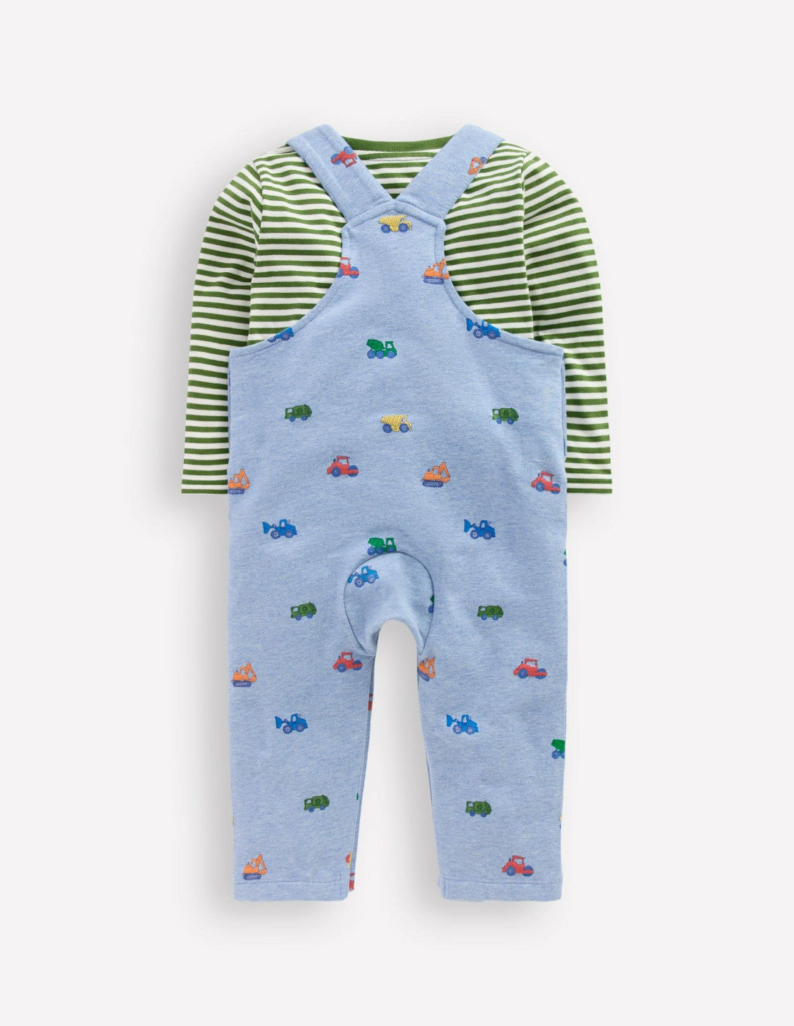 Boden Baby Jersey Overalls Set-Blue Construction