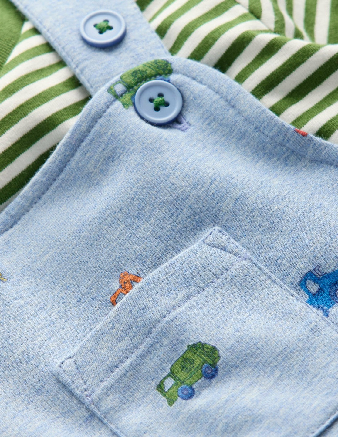 Boden Baby Jersey Overalls Set-Blue Construction