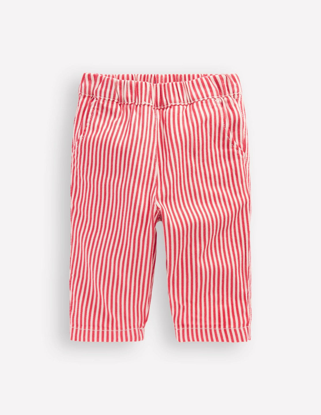 Boden Baby Cotton Pull-on Pants-Red Stripe
