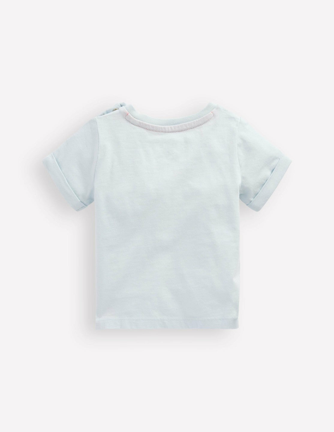 Boden Baby Short Sleeve Logo T-shirt-Light Blue Ocean Motifs