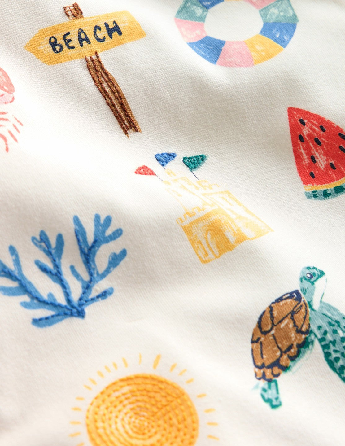 Boden Baby Short Sleeve Logo T-shirt-Ivory Summer Logo