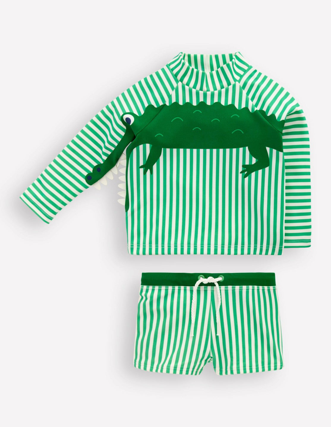 Boden Baby Rash Vest Set-Green Croc