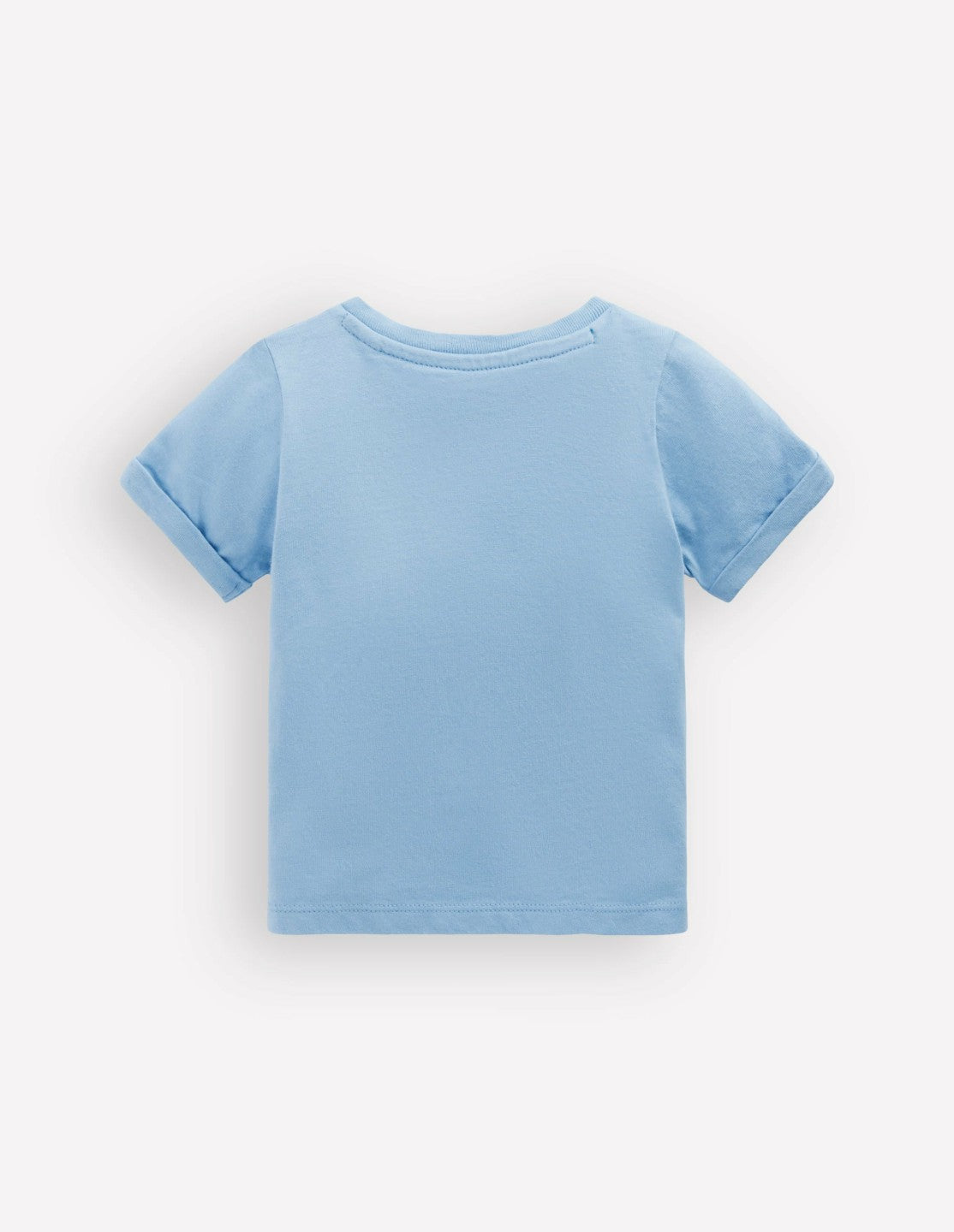 Boden Baby Short Sleeve Logo T-shirt-Blue Turtle Chain Stitch