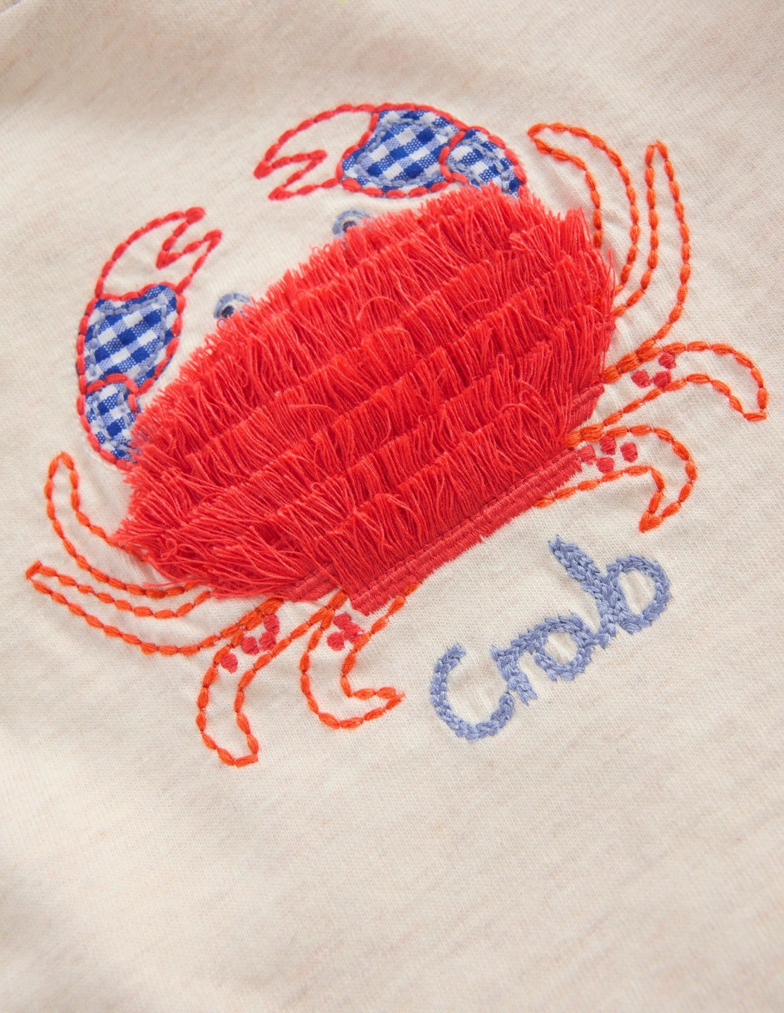 Boden Baby Short Sleeve Logo T-shirt-Ecru Crab