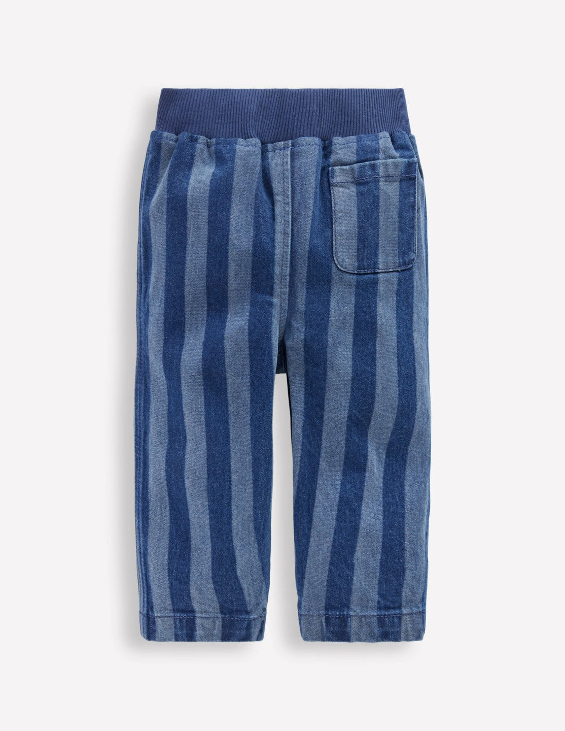 Boden Baby Denim Pull-on Pants-Denim Stripe