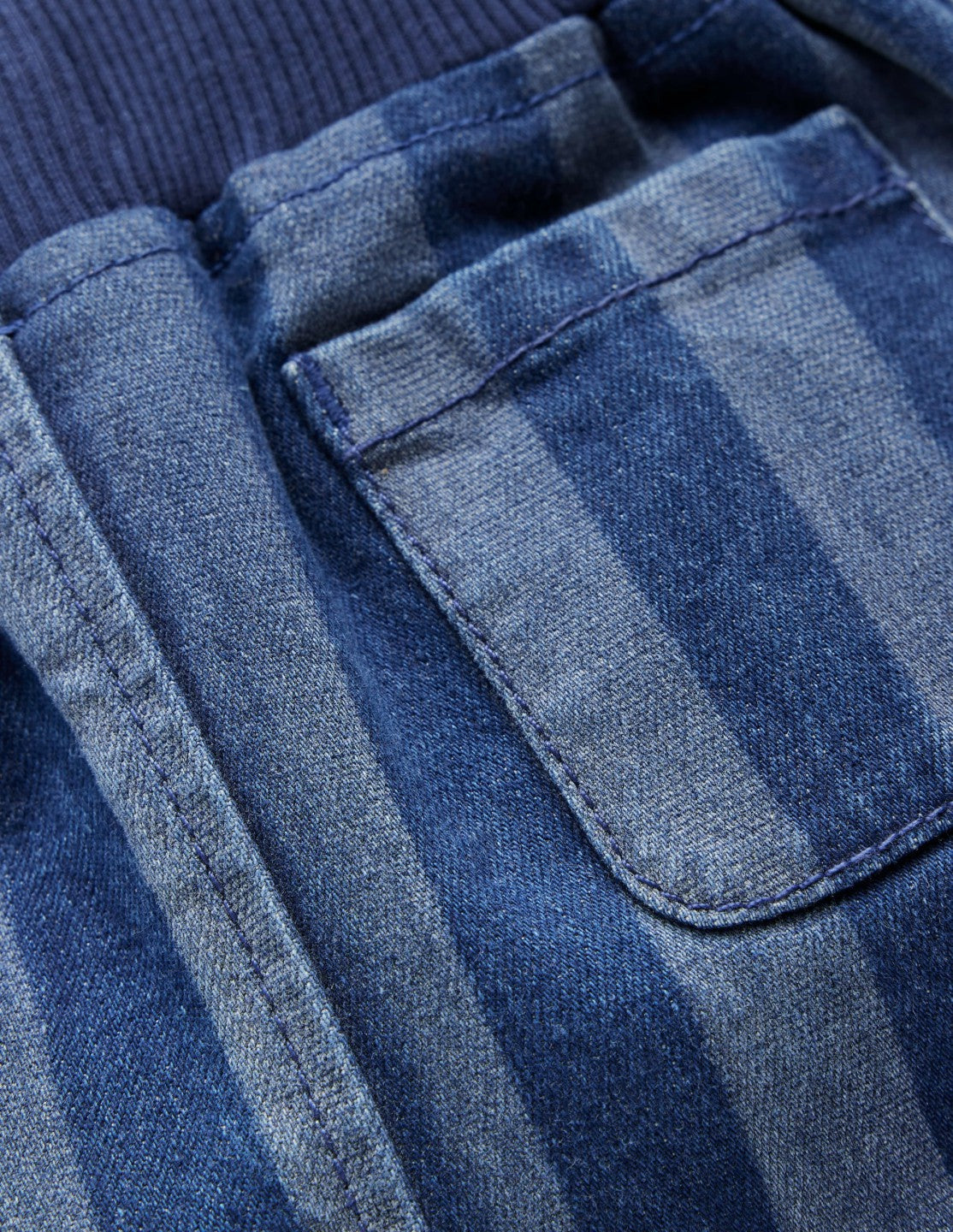 Boden Baby Denim Pull-on Pants-Denim Stripe